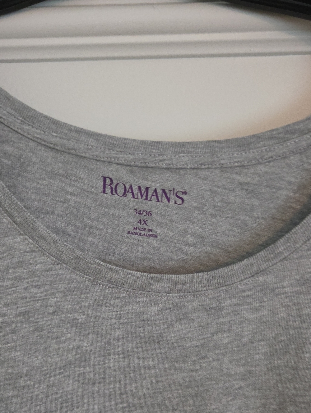 Roaman's Woman's Heather Gray Crew Neck Short Sleeve Tee